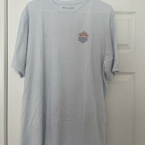 white mens top, slightly worn, travis mathew brand, size XXL.